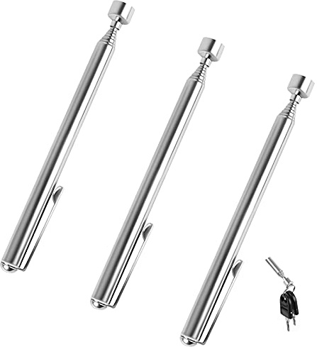 Teleskop Magnetheber 3 Stück Bis Zu 64CM Ausziehbares Magnet Pick Up Tool Starkes Magnetisches Aufnahmewerkzeug Edelstahl Magnetgreifer Langer Magnetsab für Schrauben schlüssel Mutter (1.4KG)