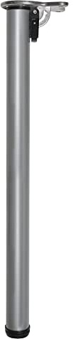 WAGNER Möbelbein/Tischbein/Möbelfuß KLAPP - Ø 50 x 700-720 mm, integrierte Anschraubplatte 97 x 140 mm, klappbar, Industriestahl pulverbeschichtet Edelstahl-Optik - 12181601