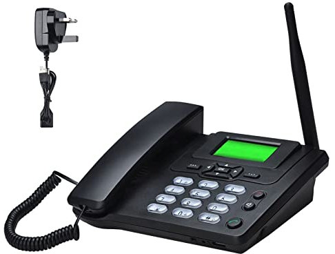 IBOWZ Telefono Fisso Telefono Fisso Wireless Telefono Fisso,Telefono da Tavolo Classico gsm con Scheda SIM Wireless,Telefono da Tavolo Business gsm Dual Band Mobile,Funzione di Ricomposizione,Chia