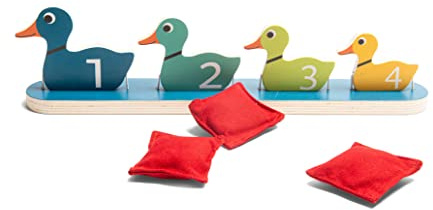 BS Toys Enten in Einer Reihe - Entenspiel für Kinder - Kirmes-Spaß für die ganze Familie - Geeignet ab 3 Jahren, Weiß