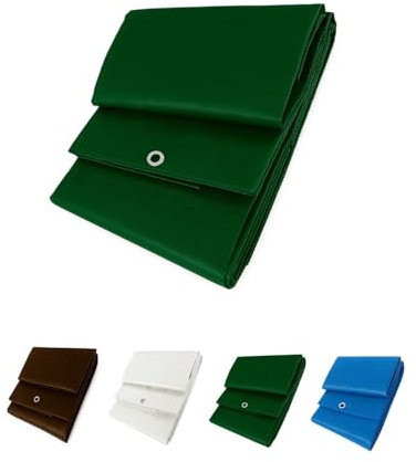 JARDIN202 - Toldo Reforzado Impermeable | Lona Multiusos | con Ojales | Seleccione Medida | 4X6M. (Verde Oscuro)