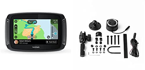TomTom Motorrad Navi Rider 50 (4,3 Zoll) & Rider Motorradhalterungsset inklusive RAM für alle TomTom Rider Modelle (Siehe Kompatibilitätsliste unten)