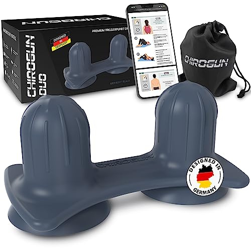 CHIROGUN Duo Triggerpunkt Drücker mit Saugnapf - Rücken Massagegerät für Triggerpunkte Wirbelsäule & Faszien, Fuß Nacken Ischias Trigger Massage Gerät, Faszienball für Rückenmassage & Verspannungen