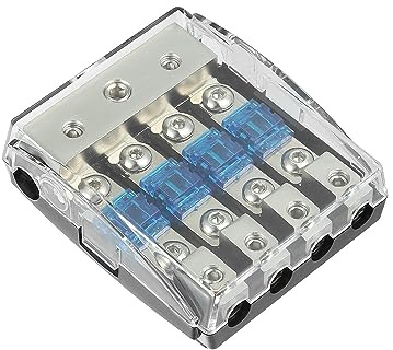 AFS Automotive Fuse Holder Distribution Block 4 Way mit 60 Amp Mini ANL Fuse für Car Audio Fuse Holder