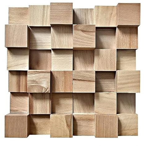 IG Acoustics Diffusore acustico 2D 500, 30 x 30 cm, diffusore acustico, pannello da parete in legno, pannello acustico (rovere chiaro)