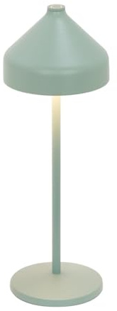 Zafferano, Amelie Lampe, Wiederaufladbare und Kabellose Tischlampe mit Touch Control, Geeignet für den Innen- und Außenbereich, Dimmer, 2200-3000 K, Höhe 34 cm, Farbe Blattgrün