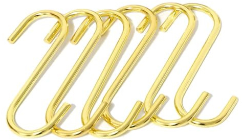 B.a.u.q.o.o. S-Haken aus Metall Farbe Gold 12 Stück Multifunktional für Küche Büro Schlafzimmer Badezimmer Länge 5 cm Breite 2,5 cm