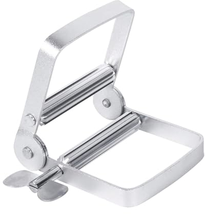 Gotetiso Tubenquetscher Metall Tubenausdrücker Tube Press Tube Squeezer Tubenpresse Zahnpasta Quetscher Zahnpasta Squeezer Zahnpastaspender aus Edelstahl Tubenquetscher für Alle Tube Silber