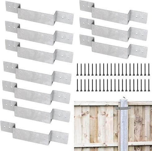 Fence Post Security Brackets, Galvanised Steel Panel Brackets, Fence Post Repair Kit, Fence Post Holder, Fence Post Stabilizer For Repairing Fence Post In Garden