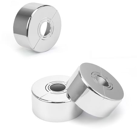 3 Pezzi Copri Termosifone, AMONENZ Coperchio del Rubinetto, Processo Galvanico Decorazione Copertura Tubo, Diametro Tagliabile 20mm/25mm/33mm, per Accessori Doccia, Decorazione del Rubinetto