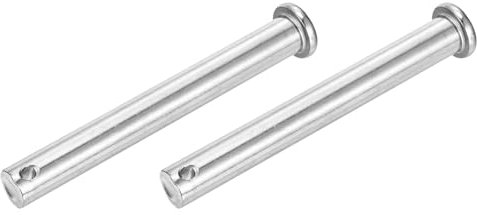 sourcing map 2Pcs 12mmx100mm Single Hole Clevis Pins, 304 Stainless Steel Flat Head Single Hole Clevis Pins for Mechanics Repair, Furniture Installation, Industrial Equipment, DIY (Silver)