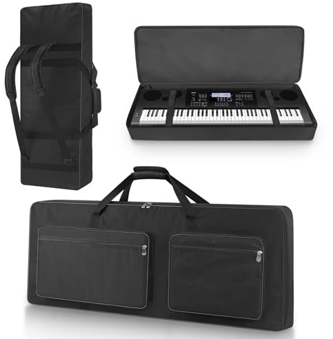 SUNDOY Gigbag für 76 Tasten, 600D Oxford-Tastatur-Rucksack mit 10 mm vollständiger Polsterung zum Schutz, leicht und langlebig für Reisen, 120 x 15,5 x 48 cm