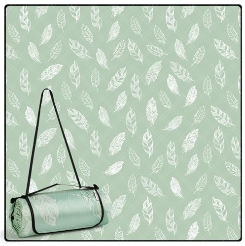 DEWUR Picknickdecke wasserdicht waschbar, Stranddecke Sandfrei XXL Campingdecke Strandmatte isoliert mit wasserdichter Unterseite (Grün, 200 x 200 cm)