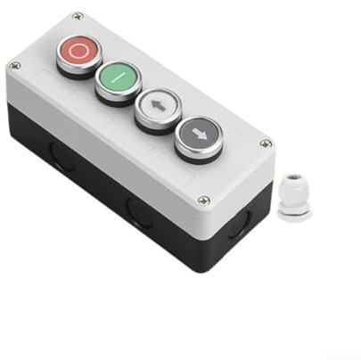 Zilimontt Drucktastenschalter-Steuerbox 22 mm, IP65 wasserdichter Druckknopfschalter, 4-Bit-Druckknopfschalter, mit Selbstrückstellung/Selbstverriegelung (2)