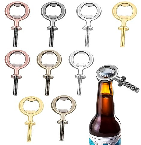 Orolotay 10 StüCke Metall FlaschenöFfner Rohlinge Edelstahl FlaschenöFfner EinsäTze Satz Gewinde BieröFfner Hardware