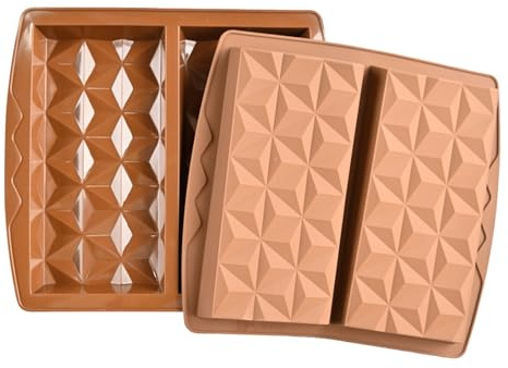 PLUSHCEWT 2PCS Silicone Deep Chocolate Bar Moulds 3 Different Patterns Thick Chocolate Moulds for Baking, Molds for DIY Baking Candy