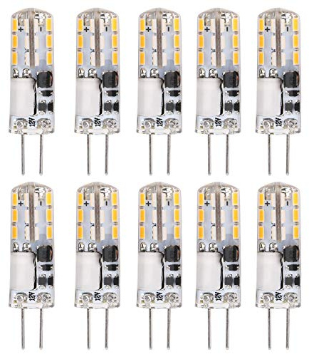 lvifloae Mini Bulbs,10PCS 12v G4 LED Bulbs,24led Bi Pin Light Source for Home Ceiling Light Wall Lamp Landscape Rv Under Cabinet Light (1.2w)