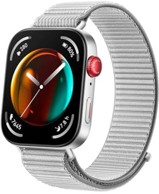 HUAWEI WATCH FIT 3 Smartwatch for men women, iOS & Android, Up to 10 Days Battery Life, Bluetooth Calls, GPS Smartwatch, AMOLED Display, Health&Fitness Tracker - Grey (Grey nylon strap) (Renewed)