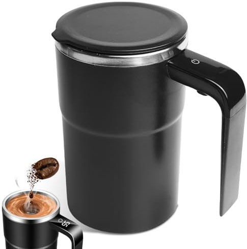Tazza auto-commovente da 380 ml, con indicatore di temperatura, tazza da caffè automatica, miscelazione automatica, tazza magnetica per caffè e tè, latte proteico