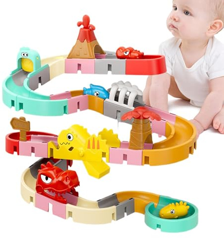 Duroecsain Badewater Slide Toy, Bath Water Sledge Track, Slippery Slide Track Fun for Baby Shower, Interactive Suction Cup, Slip Bath Toy for Ages 4-8 Years