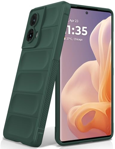BonYonka Funda de Silicona para Motorola Moto G85, Verde | Diseño Ondulado Antigolpes, Forro Interior de Microfibra Antirrayas, Tacto Suave y Sedoso, Protección Militar contra Caídas