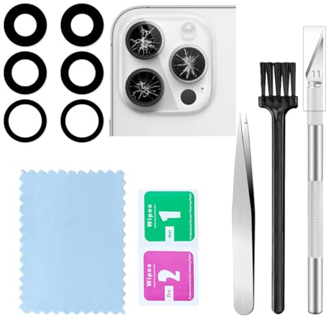 2 Packs Rear Camera Lens Glass Replacement for iPhone 14 Pro/iPhone 14 Pro Max Camera Glass Lens Replacement with Repair Tools
