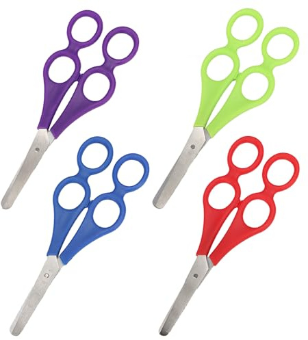 4 tijeras para manualidades, tijeras terapeutas, con escala de doble mango, tijeras de aprendizaje para niños, tijeras de ayuda, tijeras para madre, tijeras para niños pequeños, 2 años, escuela