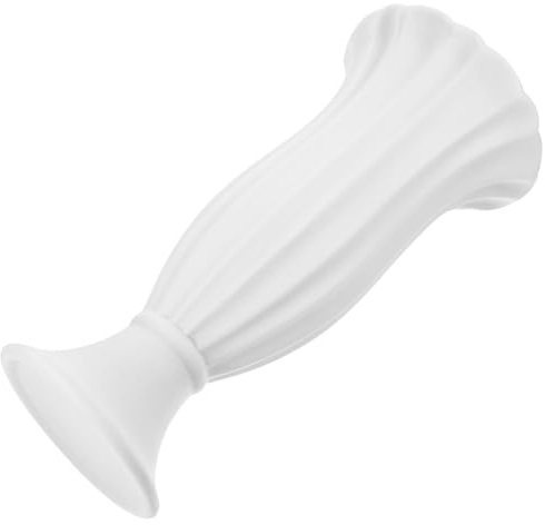 OUNONA Jarrón de Flores Conmemorativo de Cerámica Gris Blanco Grande, Maceta Funeraria Vertical Resistente, Decoración para Cementerio y Tumbas, para Arreglos Exteriores, Accesorio Decorativo