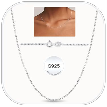 FUNEIA Argent Sterling 925 Collier pour Femmes Argent Largeur 1.1mm/1.3mm Étanche Collier Sans Pendentif Fine Chaîne Ras du Cou pour Maman FilleFemmes Hommes Bijoux Cadeaux 40/45/50/55cm