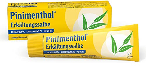 Pinimenthol Erkältungssalbe | 20 g | ätherische Öle: Eucalyptusöl, Kiefernnadelöl & Menthol | Stoppt Hustenreiz löst Schleim und befreit die Atemwege bei Erkältung | für alle ab 12 Jahren