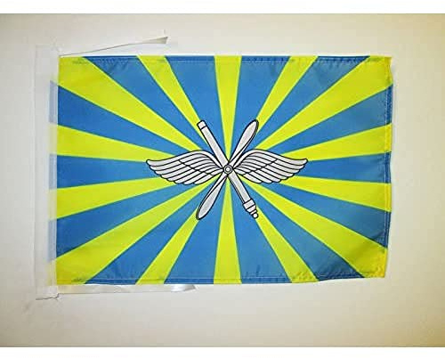 AZ FLAG Bandera Fuerza Aérea Militar de Rusia 45x30 cm Cuerdas | Uso interior y exterior Enseña de la vvs rusa costuras dobles y bordes reforzados poliéster 100D