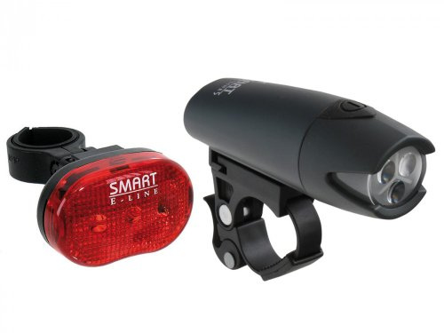 Smart E-Line Bicycle Lighting Set - Grey/Red, 10 cm