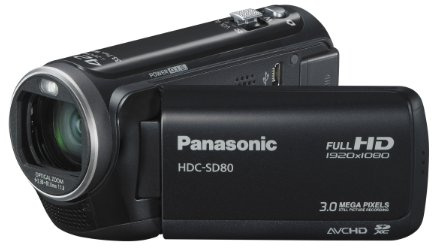 Panasonic SD80 Full HD Camcorder - Black (SD Card Recording, x42 Intelligent Zoom, x37 Optical Zoom, Wide Angle Lens & iA + Face Recognition & New Hybrid OIS)