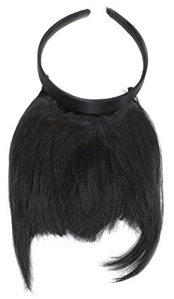 WIG ME UP - HA071T-1B Clip-in Pony mit Haarreif und längeren Seitenhaar, besonders natürliche Wirkung, Schwarz (1B)