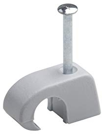 Meister Express-Schelle 7 - 11 mm - grau - 100 Stück im praktischen Set - Zur Fixierung von Kabeln & Leitungen - Inkl. vormontiertem Nagel / Haftclips / Kabelschellen / Nagelschellen / 7454120