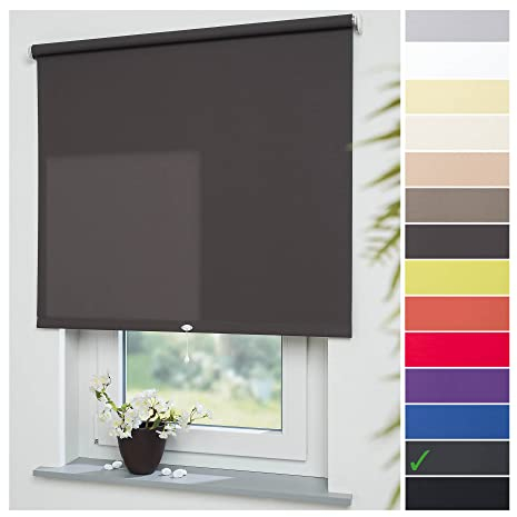 Liedeco® Rollo, Spring-, Schnapprollo / 82 x 180 cm (Breite x Höhe), Cappucino/lichtdurchlässig, Blickdicht/viele Farben, Größen und Typen/Breiten 60-200 cm/Variable Montage möglich