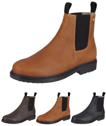 SUEDWIND FOOTWEAR Reitstiefeletten New Work Winter für Damen – 35-46 | Chelsea Boots aus Leder – Reit- & Freizeit-Stiefelette mit Gummisohle, OrthoLite-Fußbett & Merino-Lammfellfutter – Schuhe