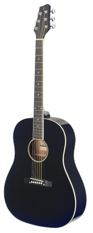 Stagg Slope Shoulder Dreadnought Gitarre für Linkshänder, Schwarz