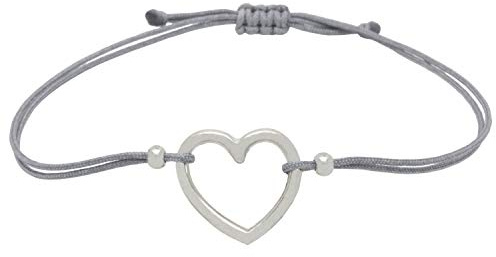 Selfmade Jewelry Armband Damen Silber Herz Größenverstellbares Armkettchen mit Herzchen Handgemacht Inkl. Geschenk-Verpackung