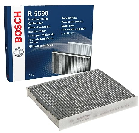 Bosch R5590 Filtro de Habitáculo de Carbón Activo - Filtro de Repuesto Contra Olores Desagradables, Polen y Polvo, Para un Aire más Limpio en el Vehículo