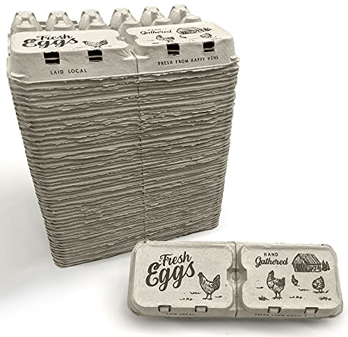 Half Dozen Empty Egg Cartons- 50 Full Dozen Can Split to 100 Half Dozen Size- Securely Holds 6 or 12 Extra Large Eggs