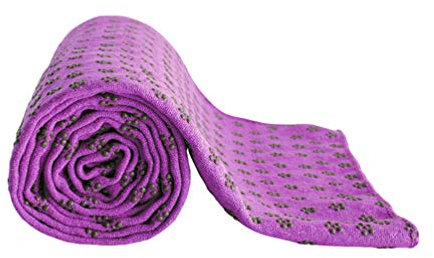 ShiFan Yogatuch Rutschfestes Saugfähiges Yogamattentuch Mit Tragetasche Für Heißes Yoga Pilates Training Lila