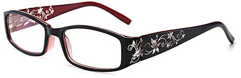 KoKoBin Damer ultralätta läsglasögon elegant anti-blått ljus med blomspegelfötter små läsglasögon (lila, +1,5)