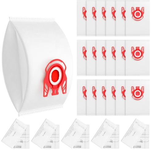 20 Pack 3D Airclean FJM Vacuum Cleaner Bags Compatible with Miele FJM Vacuum Cleaner, Compact C1, Compact C2, Complete C1, S241, S290, S300i, S500, S700, S4, S6 Series, Replaces Part 10123220