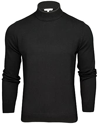 Xact Maglione da Uomo in Cotone a Collo Alto (Black) M