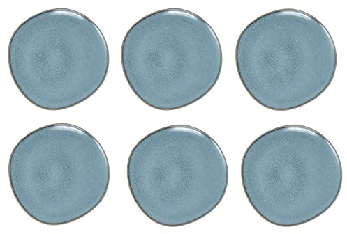 Villeroy & Boch Like. by Lave glacé 6er Set Frühstücksteller türkis blau D. 23cm