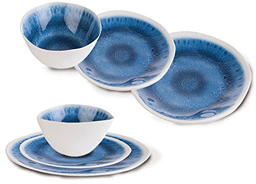 Assheuer & Pott Vaisselle de camping en mélamine pour 2 personnes, design maritime.