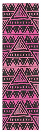 Vnurnrn Bohemian Pink Schwarz Muster Skateboard Griffband Griptape Schleifpapier Blasenfrei Rutschfest Skating Board Longboard Roller Aufkleber 84x23cm
