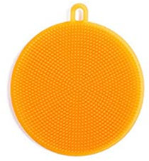 XXFFD 1PC Kitchen Cleaning Brush Silicone Dishwashing Brush Fruit Vegetable Cleaning Brushes Pot Pan Sponge Scouring Pads (Color : Yellow)