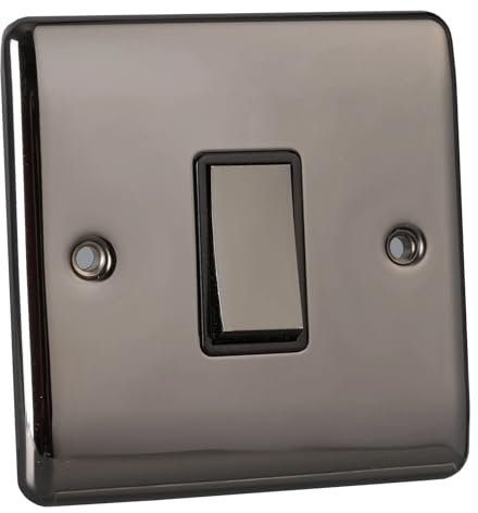 Caradok 1 Gang 2 Way Light Switch - Black Nickel